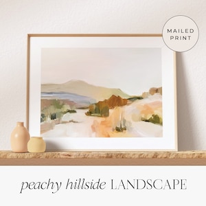 Landscape Acrylic Painting Fine Art Print, Abstract Landscape, Wall Art, Landscape Painting, Painting Print, PEACHY HILLSIDE