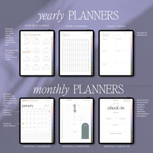 2026 2027 Digital Planner for Goodnotes, Notability, iPad & Tablet | Aesthetic Planner | Minimalist Modern Vertical | Dated image 4