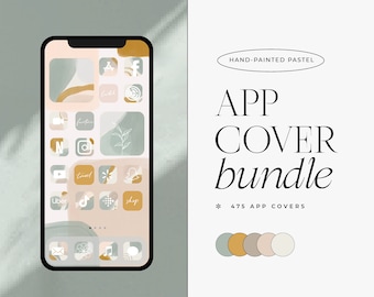Iconos de app estilo bohemio pastel / Estética pintada a mano (descarga digital)