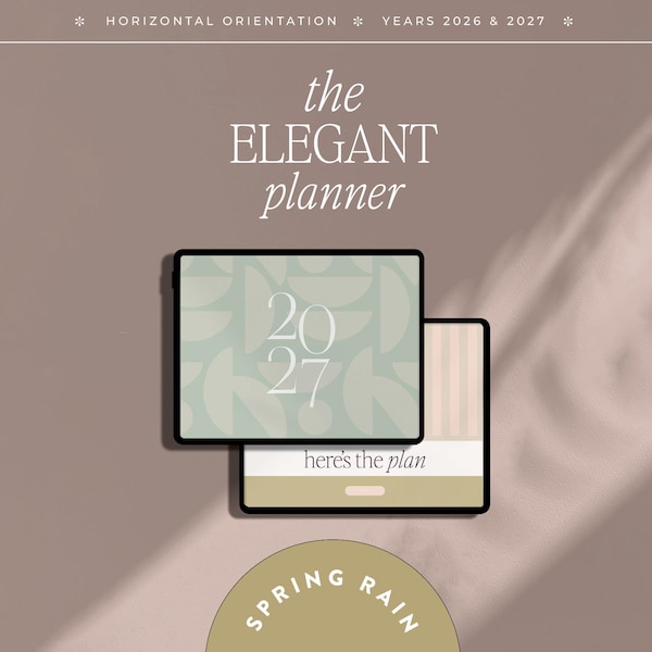 2026 2027 Goodnotes Digital Planner, Notability | iPad & Tablet | Minimalist Modern Horizontal | Dated