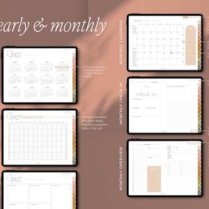 2026 2027 Digital Planner for Goodnotes, Noteshelf, Xodo, Notability | The Elegant Planner, Dated, Horizontal, iPad & Samsung image 4