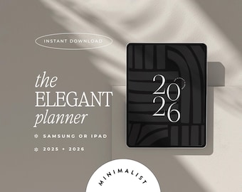 2026 Digital Planner, Goodnotes Notability | iPad & Tablet | ADHD Planner | Minimalist Modern Vertical | Dated | The Elegant Planner