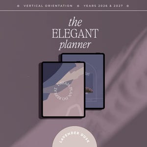 2026 2027 Digital Planner, Minimalist Vertical ADHD Organizer (iPad, Samsung)