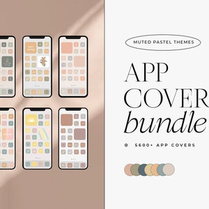 Muted Pastel Bundle of 6 Themes | IOS iPhone Shortcuts | App Icon Theme | 5600+ Covers,