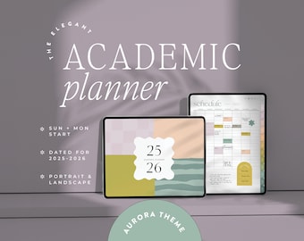2025-2026 Academic Digital Planner – Aurora Theme, Goodnotes Notability (Digital Download)