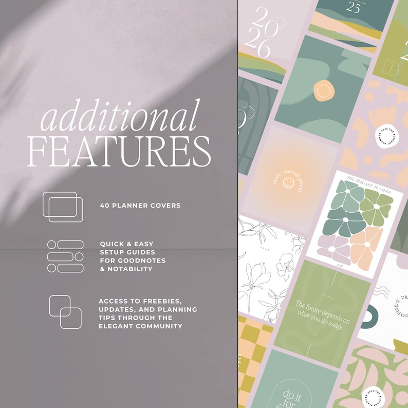 2026 Digital Planner for Goodnotes, Notability, iPad & Tablet | Aesthetic Planner | Minimalist Modern Vertical | Dated image 8