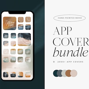 Adventure Hand-painted Boho App Kit | IOS iPhone Shortcuts | 2000+ Boho Landscape App Covers