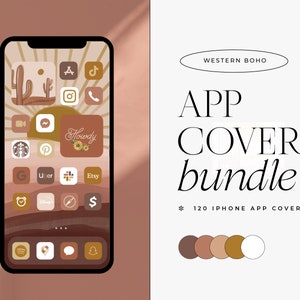 Pack de thème Western Boho Icon | IOS iPhone | Couvertures d’applications