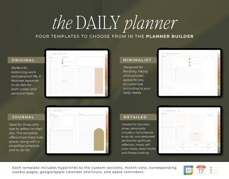2026 2027 Digital Planner for Goodnotes, Noteshelf, Xodo, Notability | The Elegant Planner, Dated, Horizontal, iPad & Samsung image 3