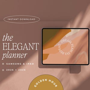 2026 Digital Planner for Goodnotes, Noteshelf, Xodo, Notability | The Elegant Planner, Dated, Horizontal, iPad & Samsung