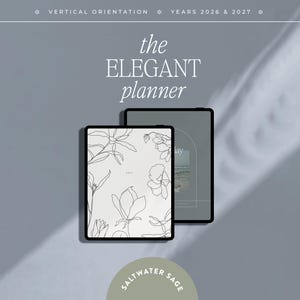 2026 2027 Digital Planner for iPad, Samsung, Goodnotes, Notability (Vertical)