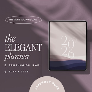 2026 Digital Planner, Goodnotes Notability | iPad & Tablet | ADHD Planner | Minimalist Modern Vertical | Dated | The Elegant Planner