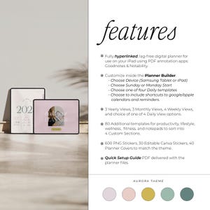 2026 Digital Planner for Goodnotes, Notability, iPad & Tablet | Aesthetic Planner | Minimalist Modern Vertical | Dated image 2
