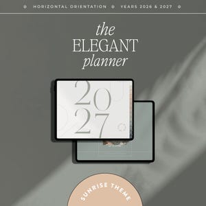 2026 2027 Digital Planner | iPad & Samsung Tablet | Minimalist Modern Horizontal | Dated