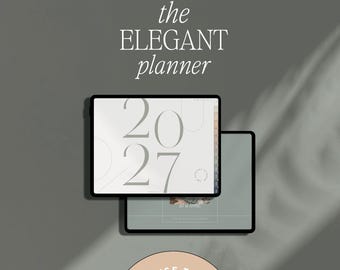 2026 2027 Digital Planner | iPad & Samsung Tablet | Minimalist Modern Horizontal | Dated