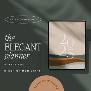 Planificador digital 2025, Goodnotes Notability / iPad y tabletas / That Girl Planner / Minimalista, moderno y vertical / Anticuado / The Elegant Planner