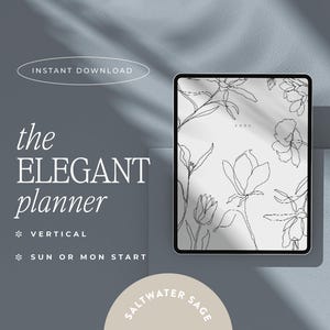 2025 Digital Planner for Goodnotes, Notability, iPad & Tablet | Aesthetic Planner | Minimalist Modern Vertical | Dated | The Elegant Planner