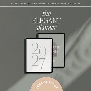 2026 2027 Digital Planner for Goodnotes, Notability, iPad & Samsung Tab | Aesthetic Planner | Minimalist Modern Vertical | Dated