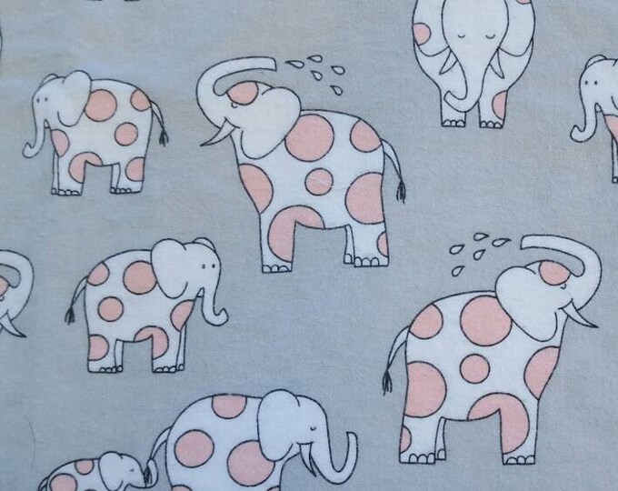 Elephant baby blanket-baby girl blanket-pink and gray nursery-shower gift-flannle baby blanket-elephant nursery-minky baby blanket