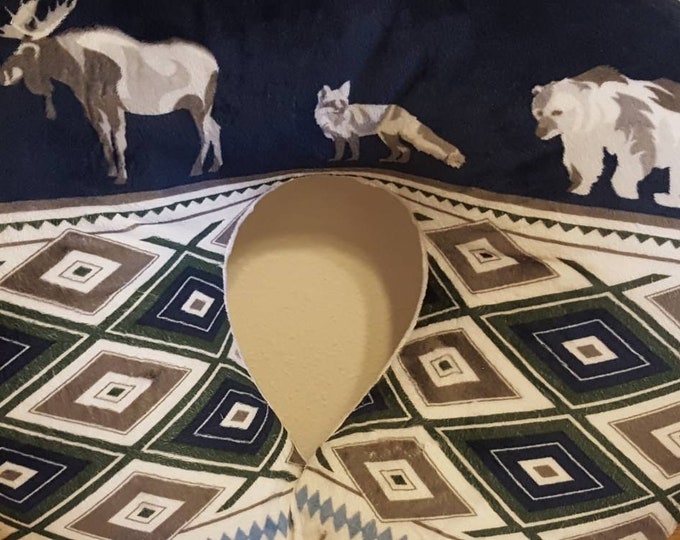 Woodland nursing pillow cover-minky pillow cover-soft white minky-elk-bear-moose-fox-nursing pillow cover-baby boy cover-shower gift-