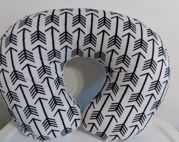 Arrow pillow cover-arrow minky-nursing pillow cover-white dimple dot minky-ready to ship-newborn pillow cover-minky pillow cover-unique gift