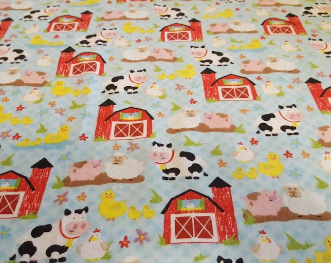 Flannel Baby Blanket-minky baby blanket-farm animals blanket-red barns baby blanket-unisex baby blanket-shower gift-newborn baby blanket