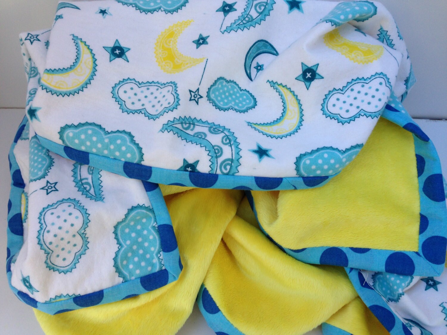 Modern baby blanket Moon, stars and clouds baby blanket Baby boy