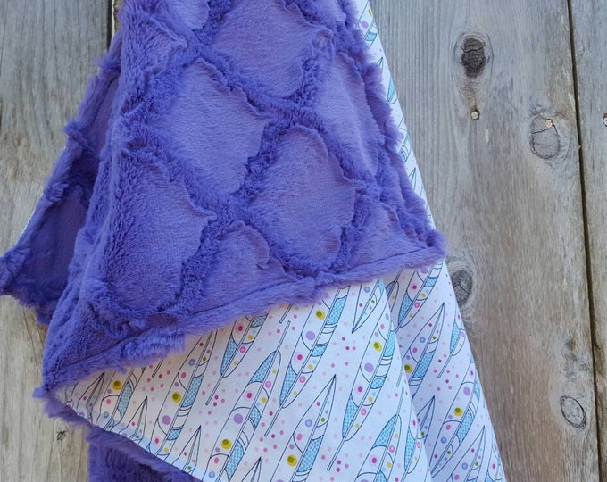 Modern baby blanket-soft and cuddly-baby girl blanket-baby shower gifts feather baby blanket