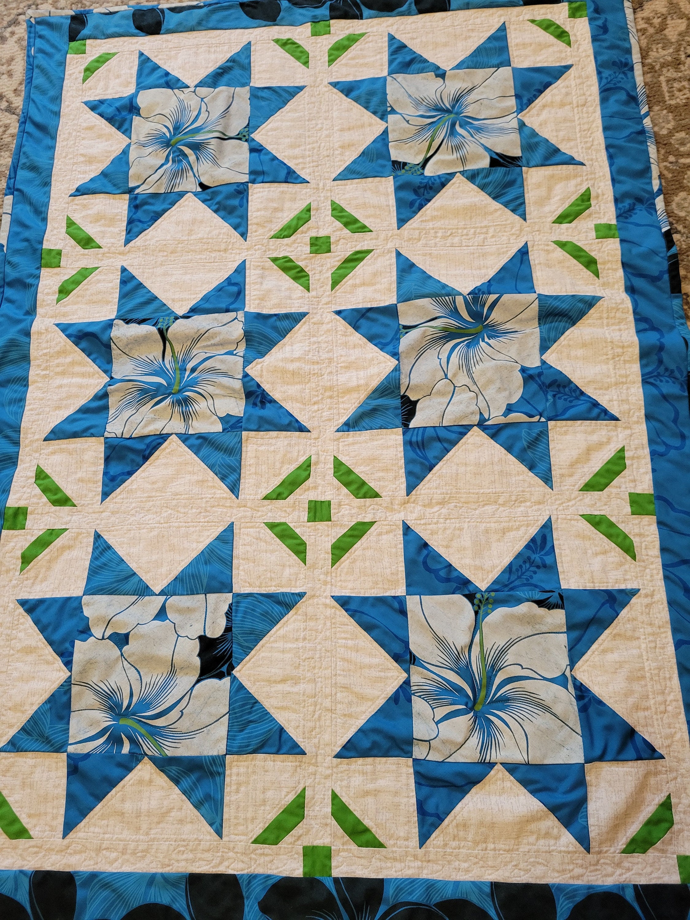 Hawaiian baby quilt minky baby quilt white dimple dot minky newborn baby quilt hibiscus flowers ready to ship free shipping in USA
