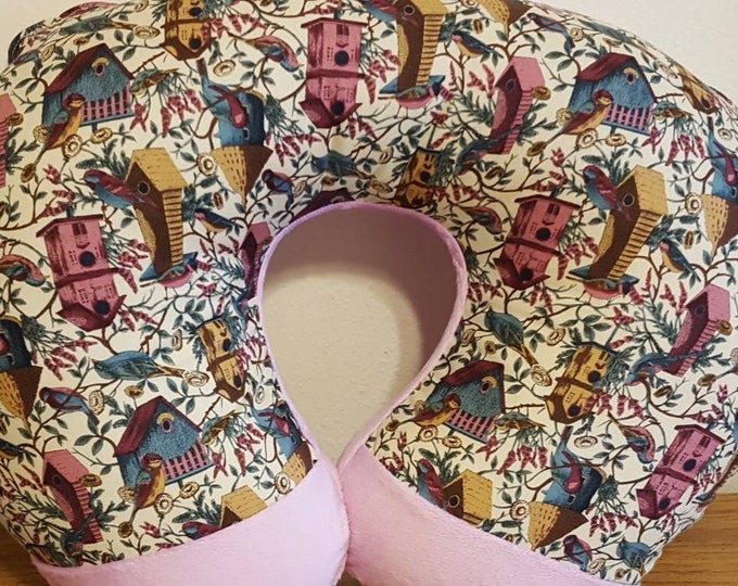 Nursery pillow cover-birdhouse pillow cover-minky pillow cover-newborn nursing pillow cover-violet soft minky-ready to ship-unique baby gift