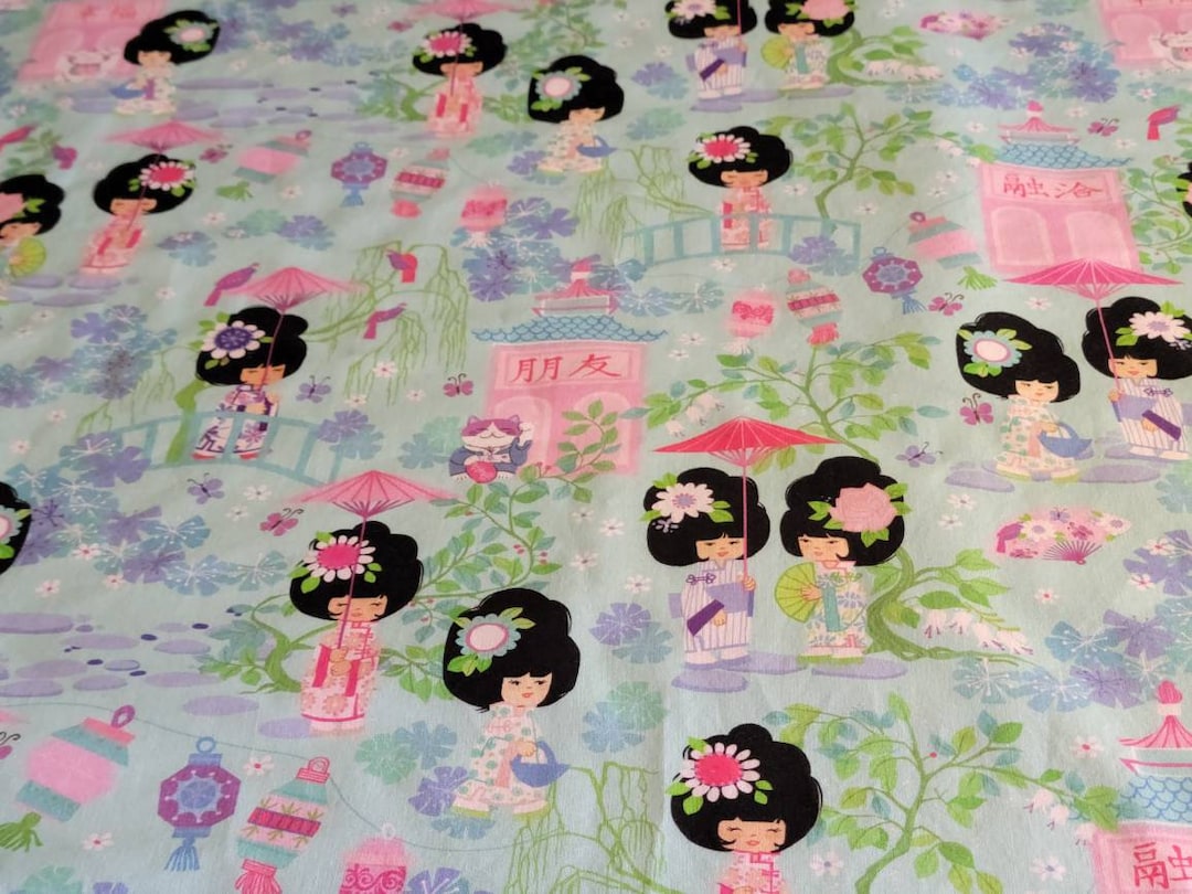 Japanese Baby Blanketcotton Baby Blanketgeisha Girlssoft Etsy