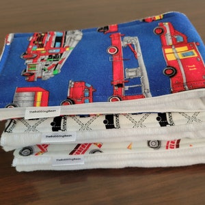 burb cloth-fire truck burp cloth-set of three burp cloth-cotton burp cloth-ready to ship-Gerber diaper-newborn burp cloth-diaper burp cloth image 2