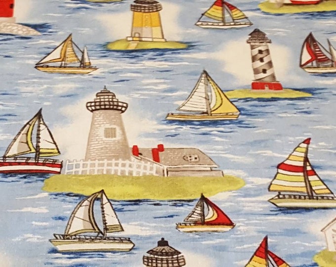 Light house baby blanket-minky baby blanket-shower baby gift- sailboat baby blanket-unisex baby blanket-cotton baby blanket-ready to ship