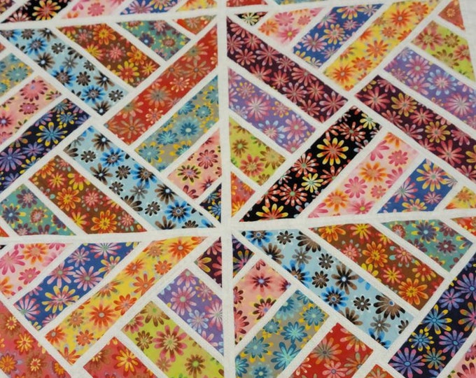 Baby quilt-cotton quilt-minky baby quilt-crazy daisy baby quilt-newborn baby quilt-shower gift-pink dimple dot minky-ready to ship