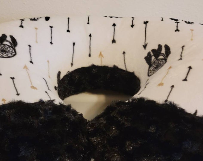 Nursing pillow cover-cuddle minky-newborn pillow cover-ready to ship-wild spirit soft minky-black swirl minky-shower gift-dream catcher
