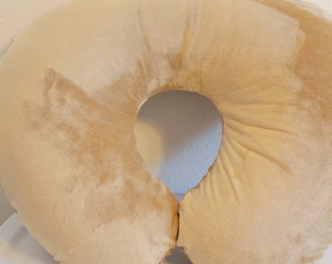 Nursing pillow cover-cappuccino dimple dot minky-newborn Nursing pillow cover-ready to ship-shower gift-soft cappuccino minky-pillow cover
