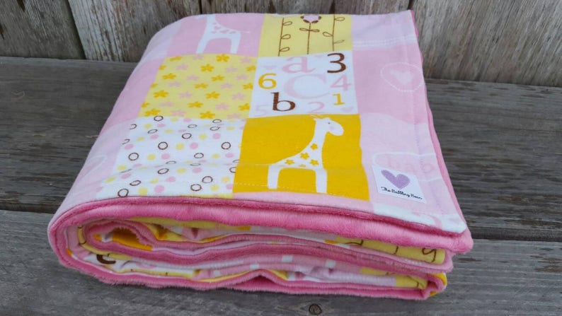 Minky Blanket Yellow Baby Blanket Yellow Minky Girl Blanket Boy Blanket Gender Neutral Minky Minky Flannel Blanket Owl Blanket