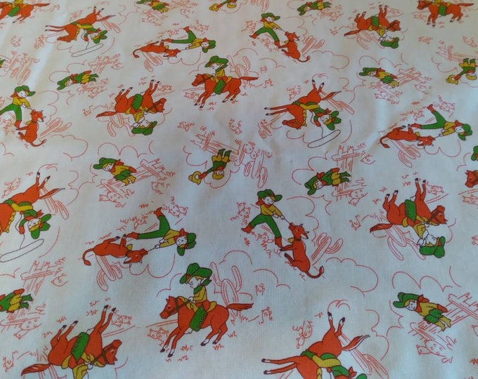 Cowboy baby blanket-cotton baby blanket-shower gift-ready to ship-minky baby blanket-red dimple dot minky-story book ranch fabric