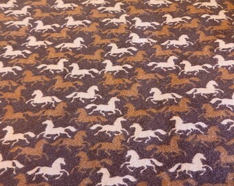 Running Horses Baby Blanket: Nude Swirl Faux Fur & Flannel