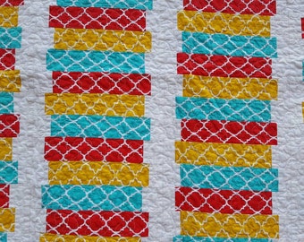 Modern baby quilt - gender neutral baby quilt - patchwork baby quilt - minky baby quilt
