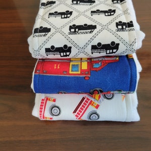 burb cloth-fire truck burp cloth-set of three burp cloth-cotton burp cloth-ready to ship-Gerber diaper-newborn burp cloth-diaper burp cloth image 7