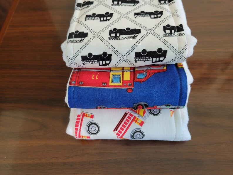 burb cloth-fire truck burp cloth-set of three burp cloth-cotton burp cloth-ready to ship-Gerber diaper-newborn burp cloth-diaper burp cloth image 7