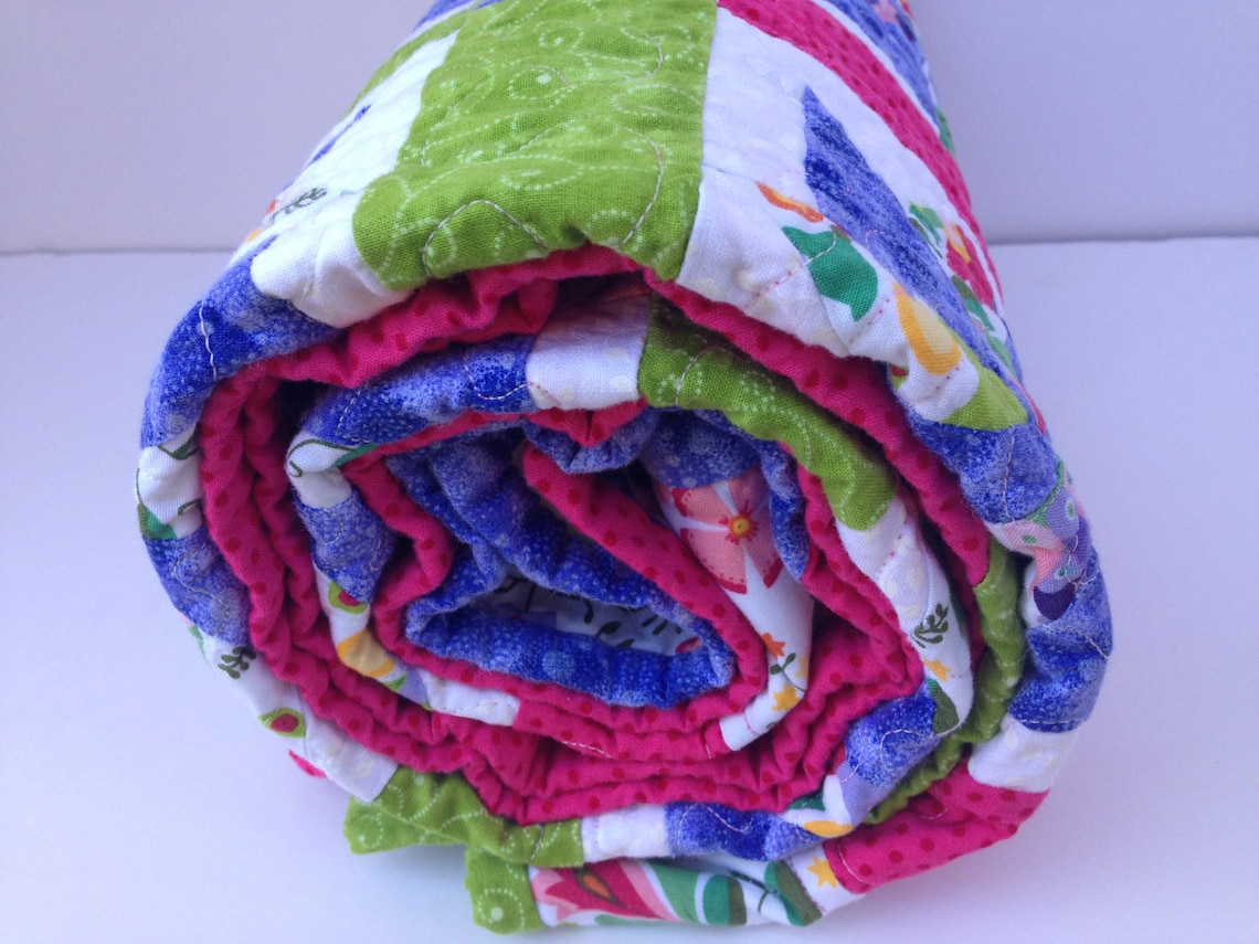 Patchwork Baby Quilt Baby Girl Floral Quilt Baby Girl Etsy