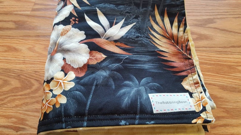 Minky baby blanket-Hawaiian baby blanket-hibiscus flowers-gender neutral baby-cotton baby blanket-shower gift-ready to ship-unique baby gift
