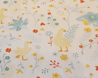 Minky baby blanket-ducks baby blanket-shower gift-newborn baby blanket-turquoise soft minky-ready to ship-yellow and turquoise flowers