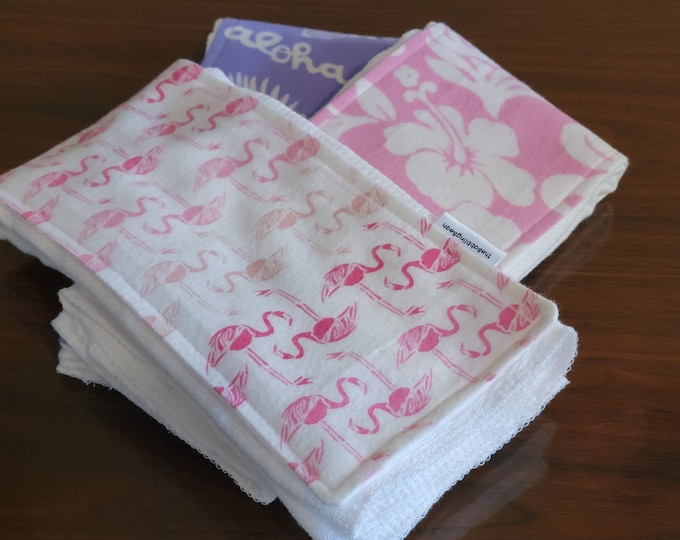 Hawaiian burp cloth-burp cloth-aloha cloth-hibiscus flowers cloth-flamingo cloth-shower gift-flannel burp cloth-Gerber diaper-ready to ship