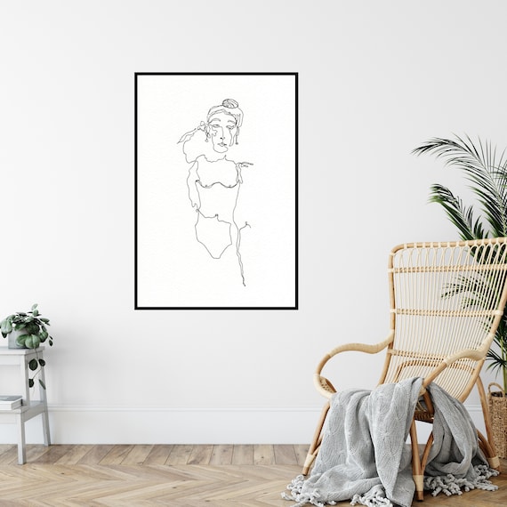 Sandra Print ++ Women Print, Empowering Women Print, Girls Print, Women Artwork, Home Decor, Girl Illustration, Woman Line Drawing, Woman