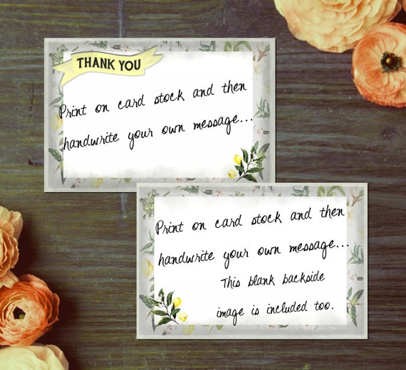 Vintage Mediterranean Bridal Shower Thank You Cards { Nature Romantic Boho Bohemian Lemons