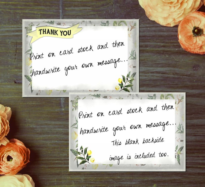 Vintage Mediterranean Bridal Shower Thank You Cards { Nature Romantic Boho Bohemian Lemons Summer Spring Anthro Anthropologie }