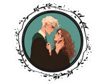 Dramione Sticker: Romantic Fanart for Book Lovers, AO3 Fandom Art
